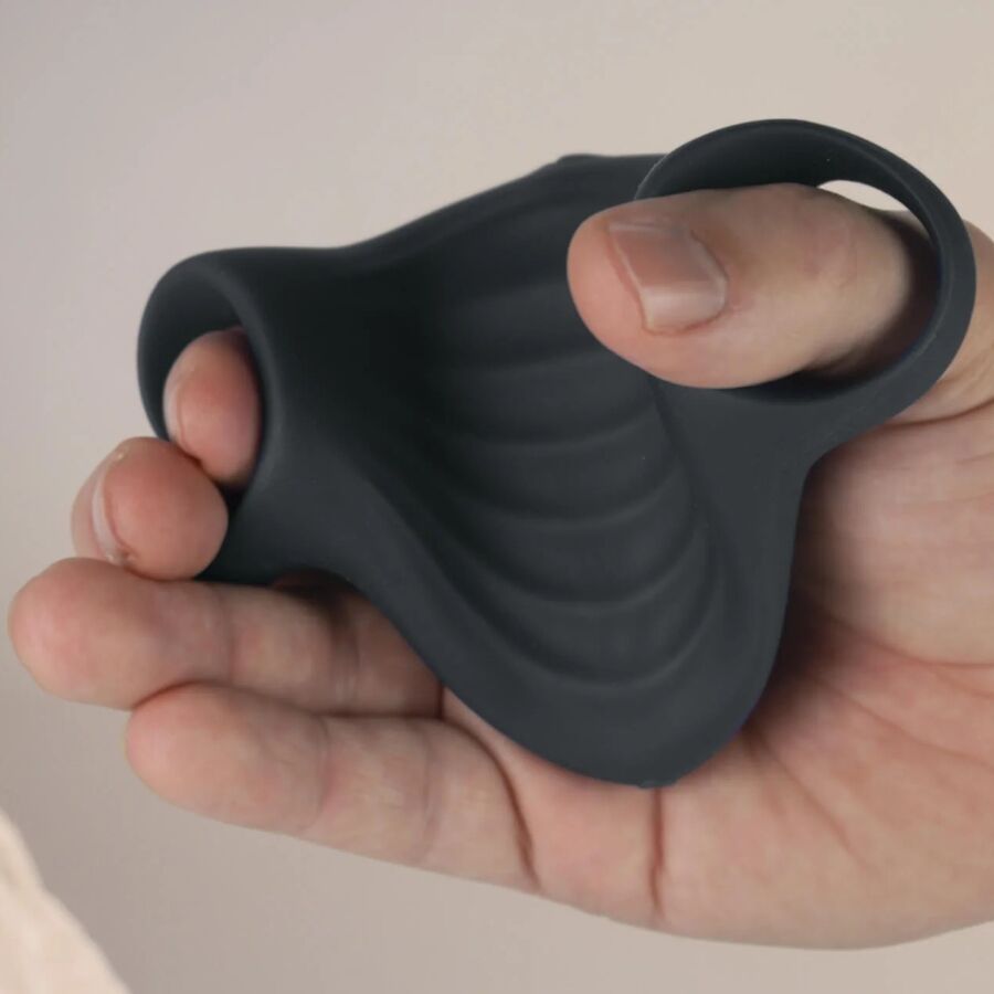 ROCKS-OFF - MASTURBADOR VIBRADOR FLEXÍVEL PALM BLACK