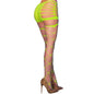 CHILIROSE - CR 4867 MEIA-CALÇA ARRASTÃO VERDE NEON COM FUROS