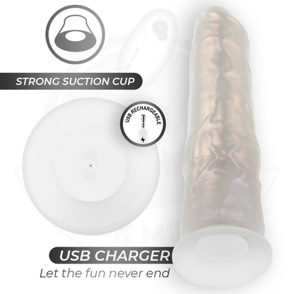 COCK MILLER - DILDO COM VENTOSA, LUZES E VIBRAÇÃO COM CONTROLE REMOTO BRANCO 20,5 CM