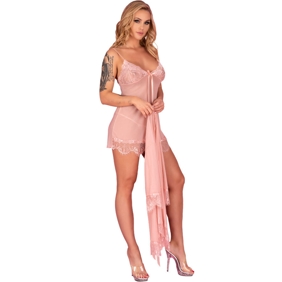 LIVCO CORSETTI FASHION - HYEONA 1710 BABYDOLL + TANGA ROSE XL