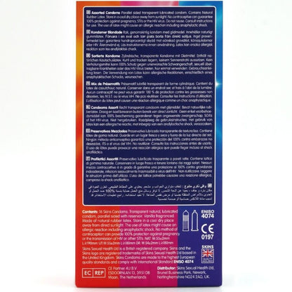 SKINS - PACOTE COM 16 PRESERVATIVOS PREMIUM VARIADOS