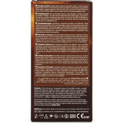 SKINS - PRESERVATIVOS CHOCOLATE PREMIUM PACOTE 8