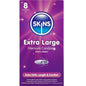 SKINS - PRESERVATIVOS EXTRA GRANDE PREMIUM PACOTE COM 8