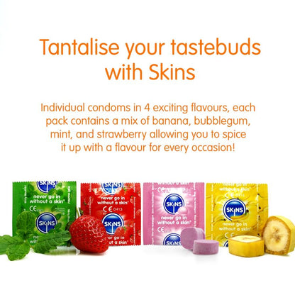 SKINS - PRESERVATIVOS PREMIUM MULTI SABORES PACOTE 8