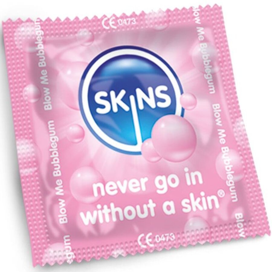 SKINS - PRESERVATIVOS BUBBLEGUM PREMIUM PACOTE 8