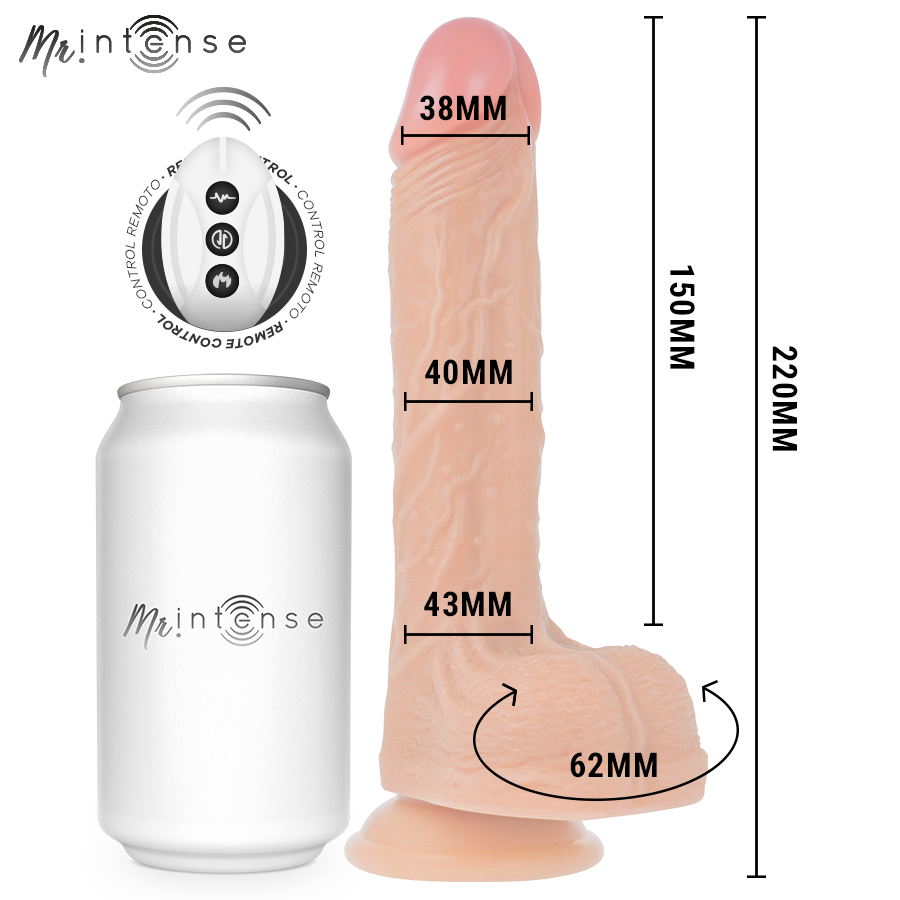 MR INTENSE - PÊNIS REALISTA BROSNAN CONTROLE REMOTO 22 CM -O- 4 CM