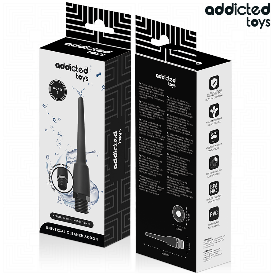 ADDICTED TOYS - LIMPADOR ANAL COM ADAPTADOR UNIVERSAL MODELO 1