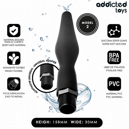 ADDICTED TOYS - LIMPADOR ANAL COM ADAPTADOR UNIVERSAL MODELO 2