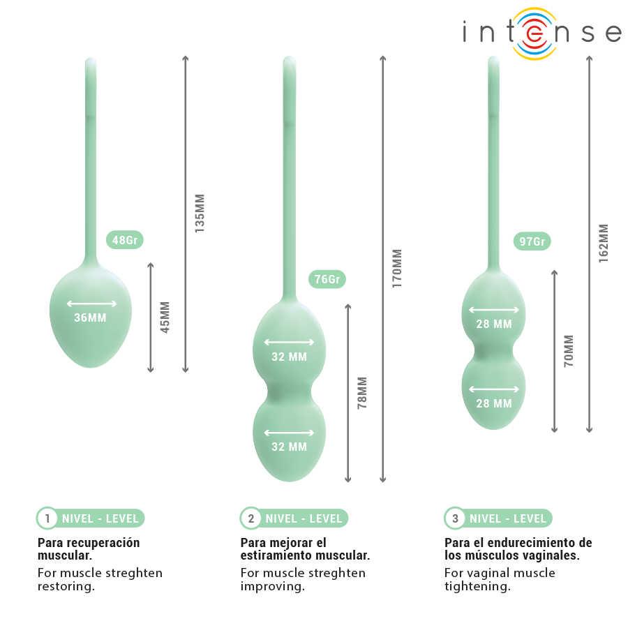 INTENSE - KIT CHARLI KEGEL BALL VERDE CLARO