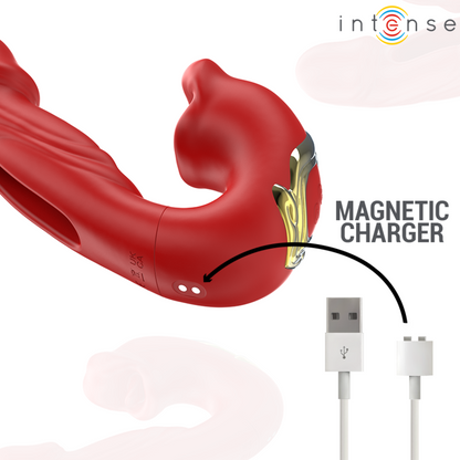 INTENSE - NATHY VIBRADOR DUPLO COM BOCA ESTIMULANTE MULTIFUNÇÕES VERMELHO