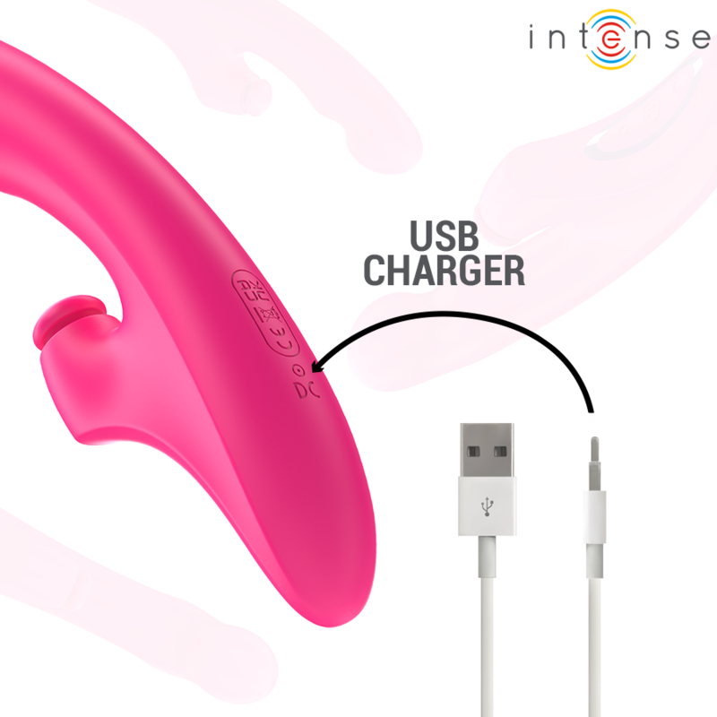INTENSE - VIBRADOR EMI 13,5 CM MULTIFUNCIONAL 3 EM 1 10 VIBRAÇÕES ROSA