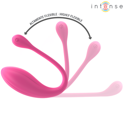 INTENSE - VIBRADOR JANICE U DUPLA ESTIMULAÇÃO 10 VIBRAÇÕES ROSA CONTROLE REMOTO