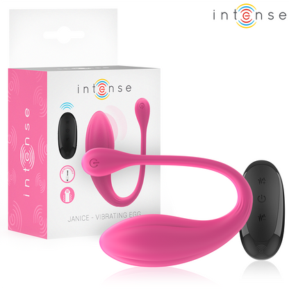 INTENSE - VIBRADOR JANICE U DUPLA ESTIMULAÇÃO 10 VIBRAÇÕES ROSA CONTROLE REMOTO
