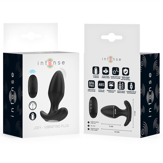 INTENSE - JOEY ANAL PLUG 10 VIBRAÇÕES PRETO CONTROLE REMOTO