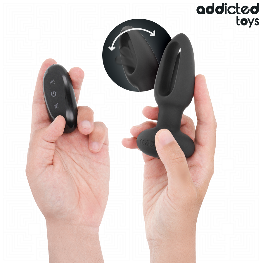 ADDICTED TOYS - PLUG ANAL COM LÍNGUA VIBRATÓRIA E CONTROLE REMOTO