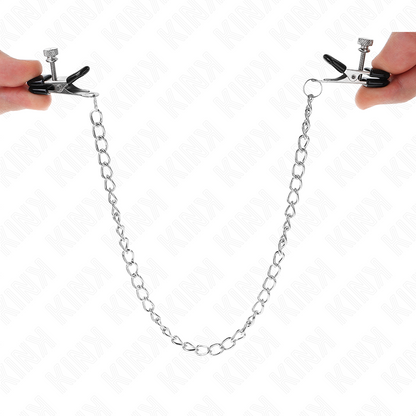KINK - PINÇAS DE CORRENTE PLANA PRATA 34 CM