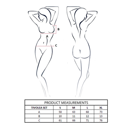 PASSION - CONJUNTO DE SUTIÃ + TANGA TIVOLEA PRETO G/GG