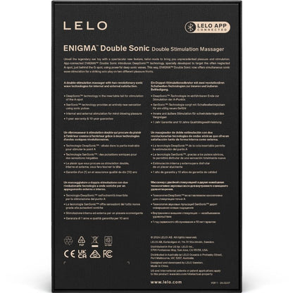 LELO - ENIGMA DUPLO VIBRADOR SÔNICO PONTO G PRETO