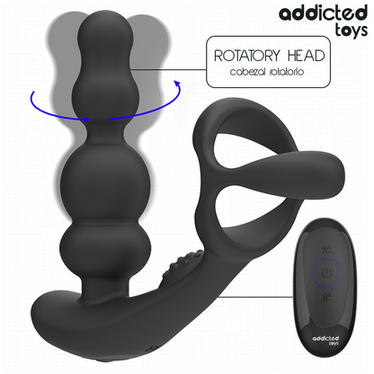 ADDICTED TOYS - MASSAGEADOR DE PRÓSTATA GIRATÓRIO COM CONTROLE REMOTO