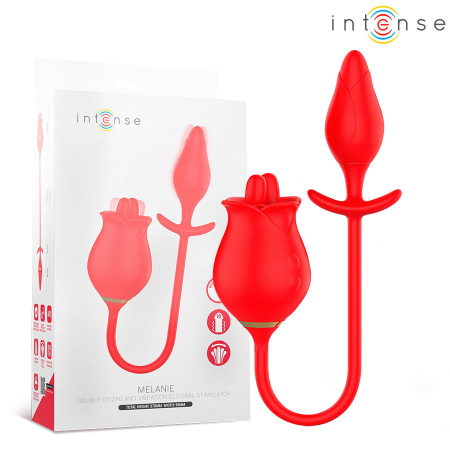 INTENSE - ESTIMULADOR DUPLO DE CLITÓRIS MELANIE COM LÍNGUA EM ZIGZAG