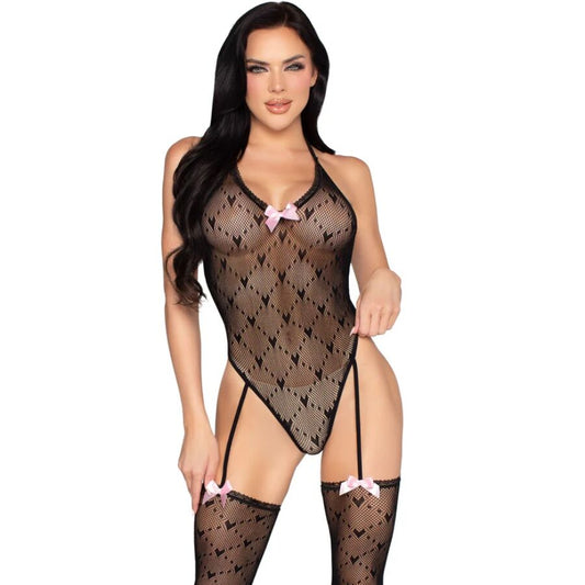 LEG AVENUE - 89360 BODY ABERTO NAS COSTAS COM LIGA PRETO - TAMANHO ÚNICO