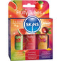 SKINS - KIT DE LUBRIFICANTES FRUTADOS: MELANCIA, MORANGO E MANGA - 3 x 12 ML