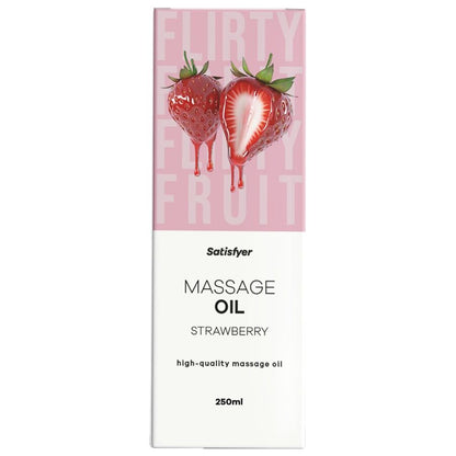 SATISFYER  - ÓLEO DE MASSAGEM DE ALTA QUALIDADE COM AROMA DE MORANGO 250 ML