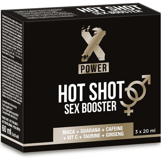 X POWER - HOT SHOT SEX BOOSTER AUMENTA LIBIDO 3 X 20 ML - Infernum Store