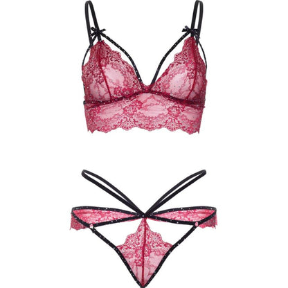 LEG AVENUE - 81623 CONJUNTO SUTIÃ + CALCINHA FIO DENTAL VINHO TAMANHO M