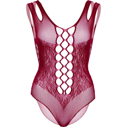 LEG AVENUE - 81641X Body sem costura Borgonha Tamanho 1X/2X