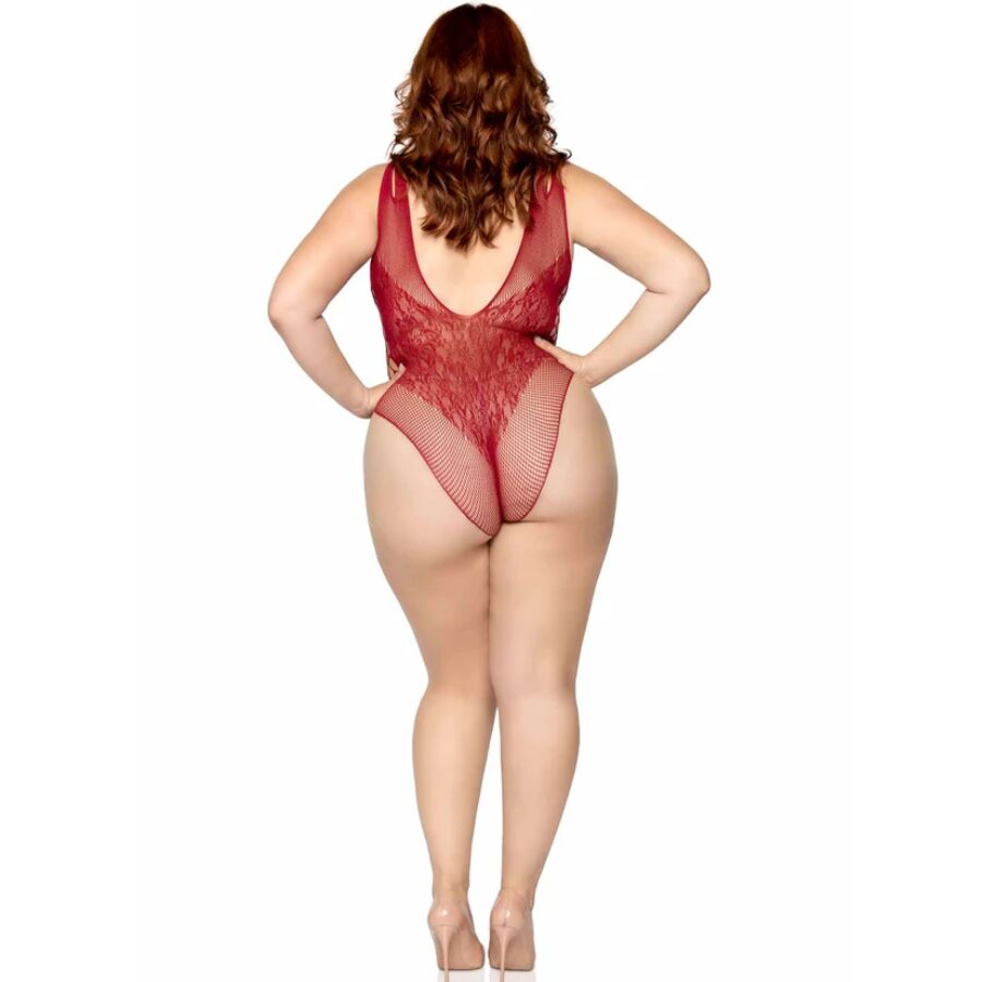 LEG AVENUE - 81641X Body sem costura Borgonha Tamanho 1X/2X