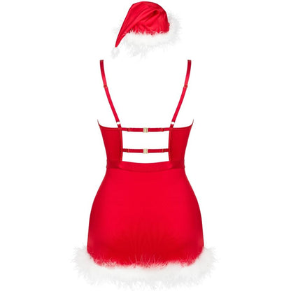 LIVCO CORSETTI FASHION - AGETHE LC 90607 CAMISOLA + CALCINHA FIO DENTAL + CHAPÉU DE NATAL TAMANHO L/XL