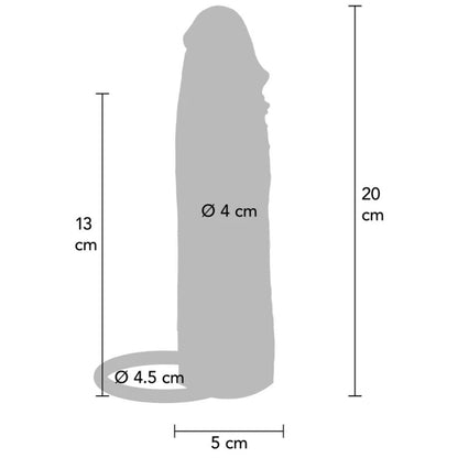 GET REAL - CAPA DE SILICONE PARA PÊNIS HIDRATADA CARAMELO 20 CM