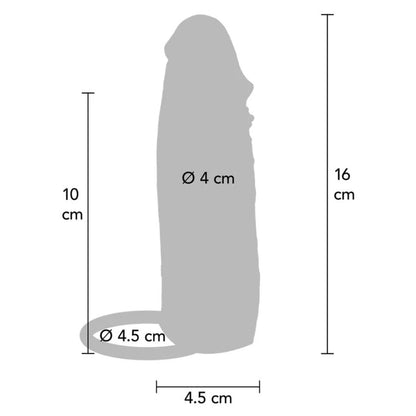 GET REAL - CAPA VIBRATÓRIA DE SILICONE PARA PELE HIDRATADA, CARAMELO, 16 CM