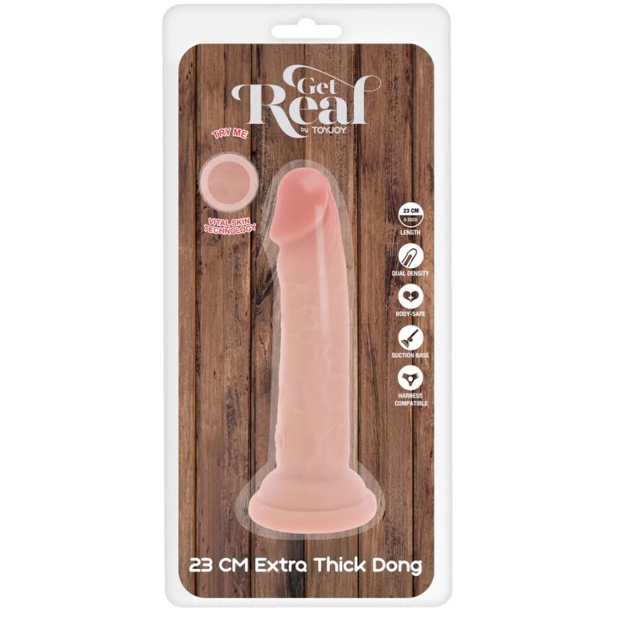 GET REAL - PÊNIS DE TPE DELUXE DE DUPLA DENSIDADE E ESPESSURA, 23 CM