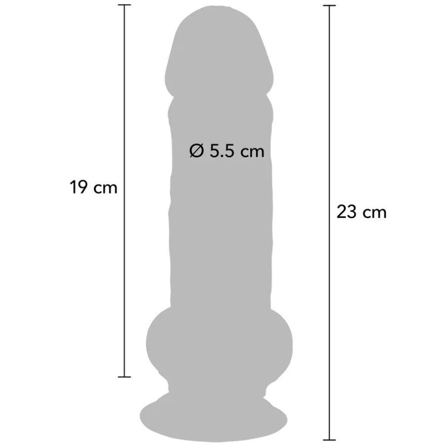 GET REAL - PÊNIS REALISTA DE LUXO COM TESTÍCULOS EXTRA GROSSOS DE 23 CM