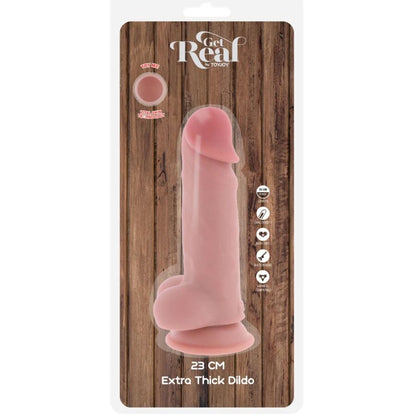 GET REAL - PÊNIS REALISTA DE LUXO COM TESTÍCULOS EXTRA GROSSOS DE 23 CM