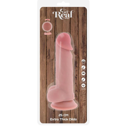 GET REAL - PÊNIS REALISTA DE LUXO COM TESTÍCULOS EXTRA GROSSOS DE 25 CM