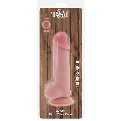 GET REAL - PÊNIS REALISTA DE LUXO COM TESTÍCULOS EXTRA GROSSO DE 28 CM