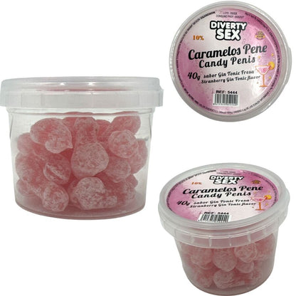 DIABLO PICANTE - 20 BALAS PARA PÊNIS COM SABOR DE GIN & TÔNICA