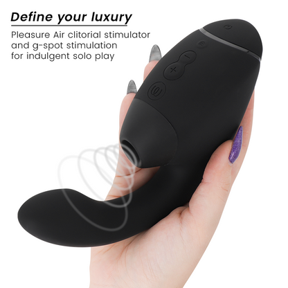 WOMANIZER - DUO NEXT ESTIMULADOR DUPLO DE CLITOR E PONTO G PRETO