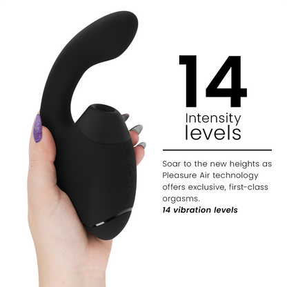 WOMANIZER - DUO NEXT ESTIMULADOR DUPLO DE CLITOR E PONTO G PRETO