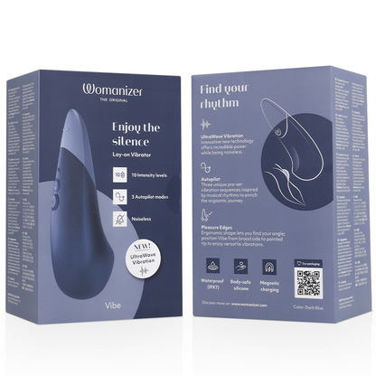 WOMANIZER - VIBE VIBRADOR SILENCIOSO DE USO À DIRETA AZUL ESCURO