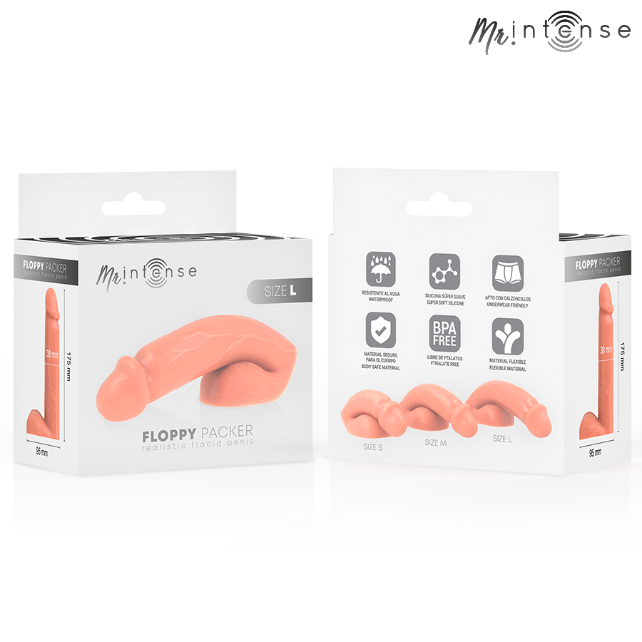 MR INTENSE - FLOPPY PACKER PÊNIS FLACIDO REALISTA COM TESTÍCULOS TAMANHO L