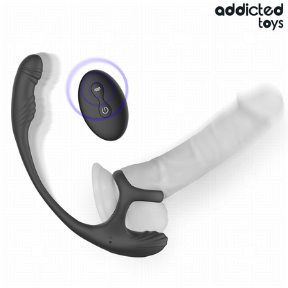 ADDICTED TOYS - PLUG ANAL COM VIBRAÇÃO, OSCILAÇÃO 360º E ESTIMULADOR DE TESTÍCULOS