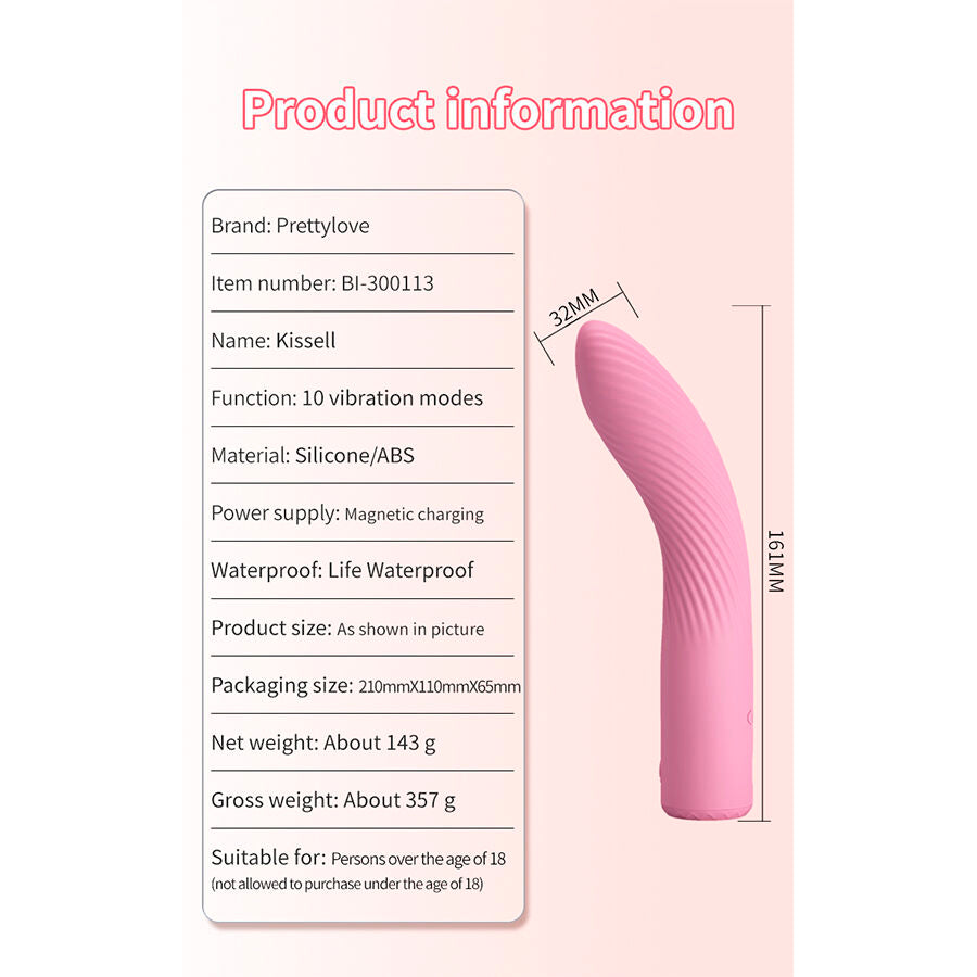 PRETTY LOVE - KISELL VIBRADOR ROSA PARA PONTO G - Infernum Store