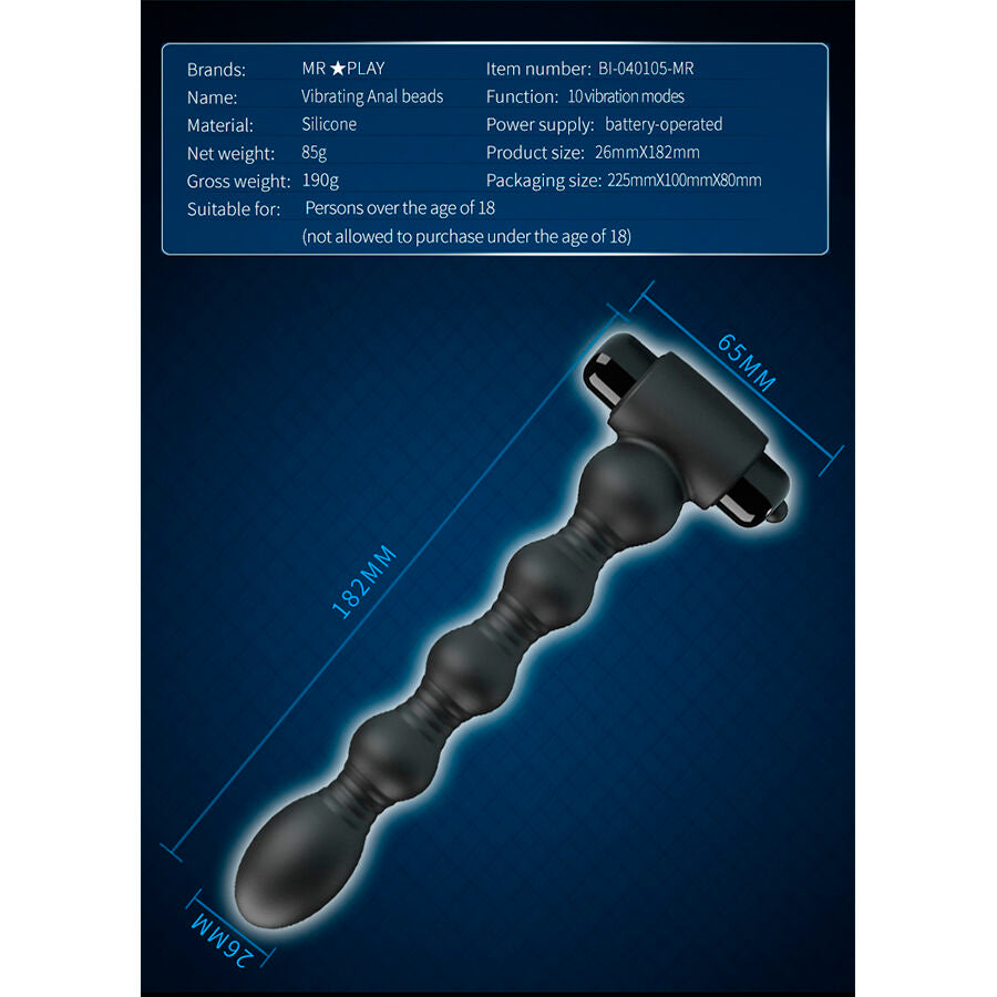 MR PLAY - MASSAGEADOR DE PLUG ANAL VIBRATÓRIO - Infernum Store