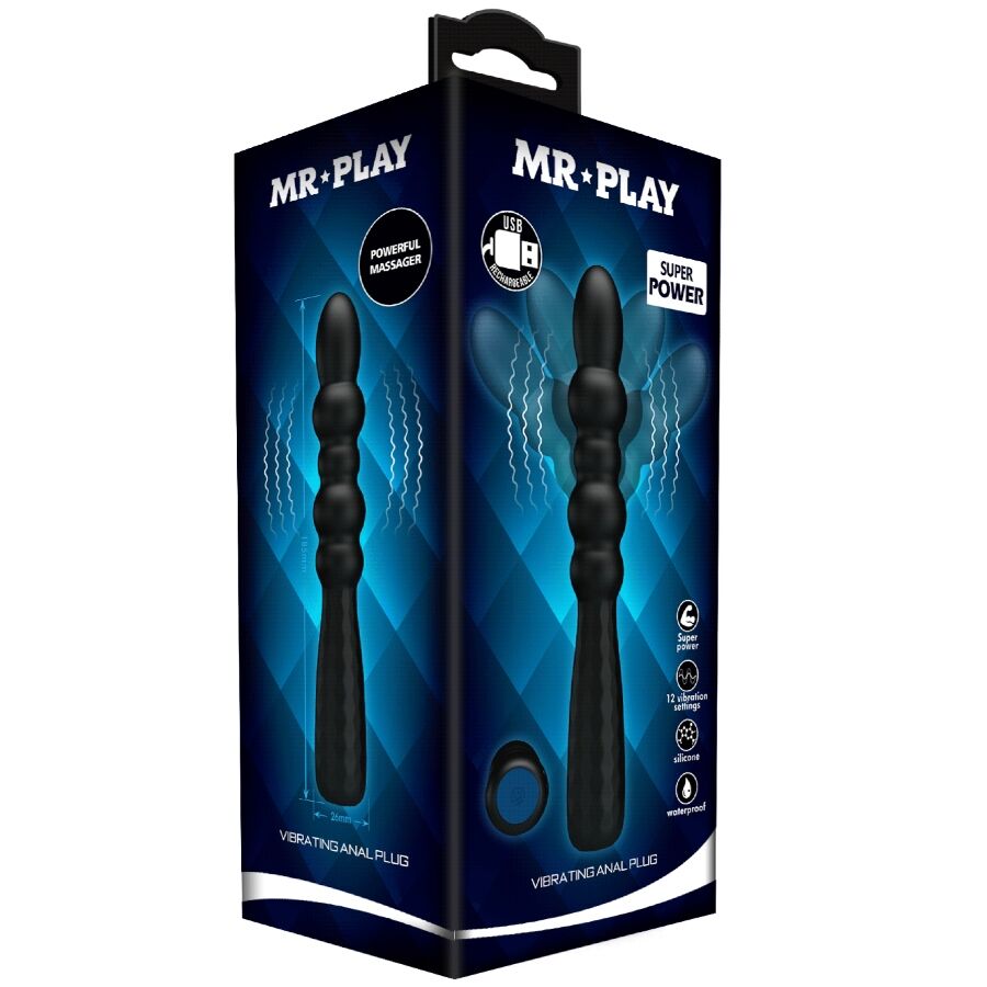 MR PLAY - PLUG ANAL VIBRATÓRIO FLEXÍVEL - Infernum Store