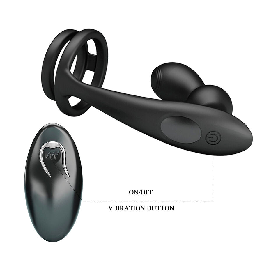 MR PLAY - PLUG ANAL VIBRATÓRIO COM ANEL PENIANO E CONTROLE REMOTO - Infernum Store
