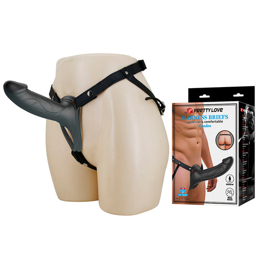 PRETTY LOVE - LANDON BLACK VIBRATING STRAP-ON - Infernum Store